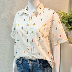 Brand New White Shirt with Ice Cream Print